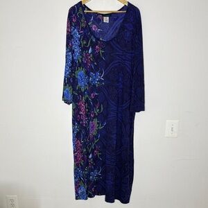 Ulla Popken plus size 24/26 dark romantic maxi dress